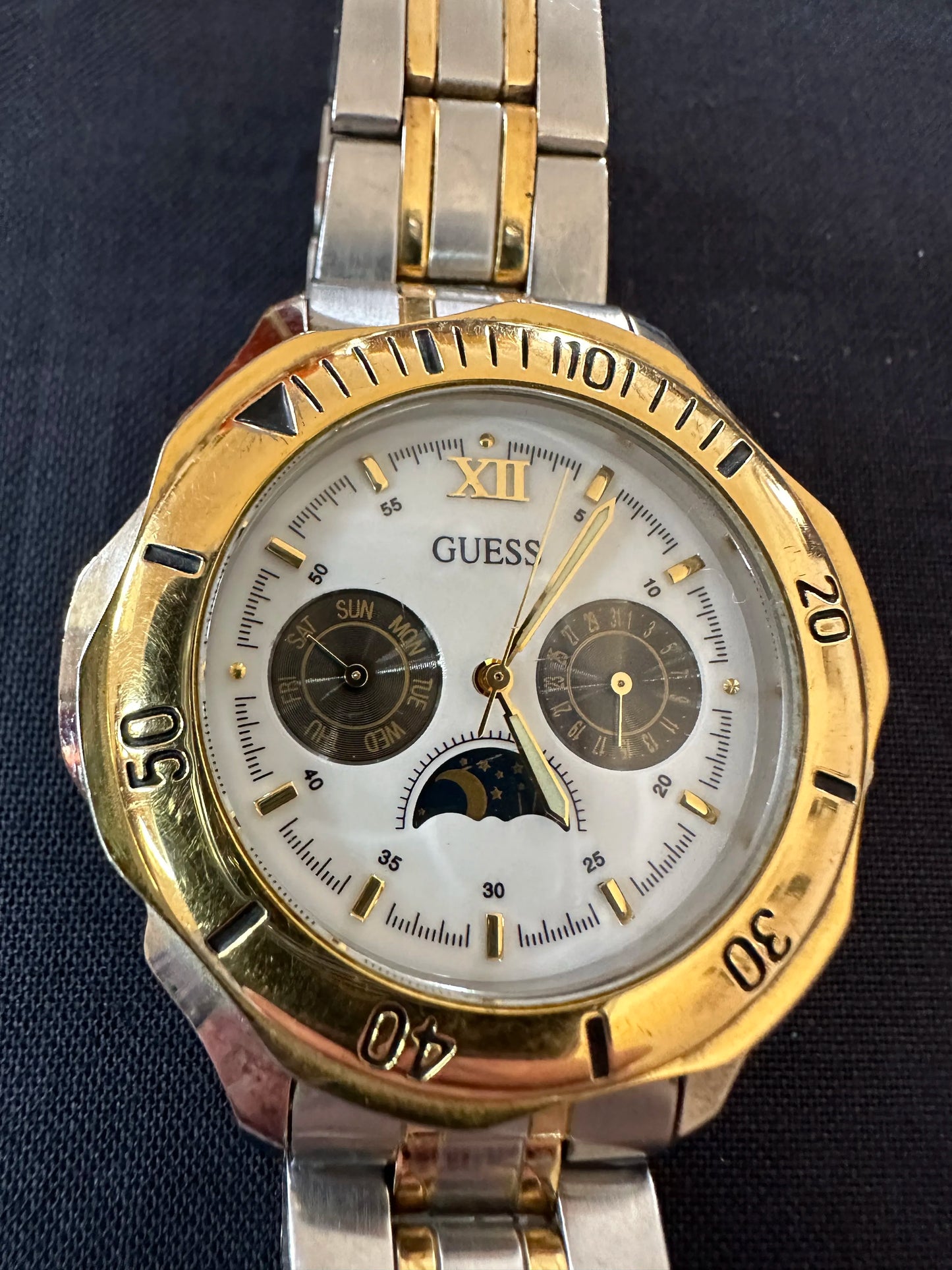 Guess Moon Phase Chronograph Watch WR