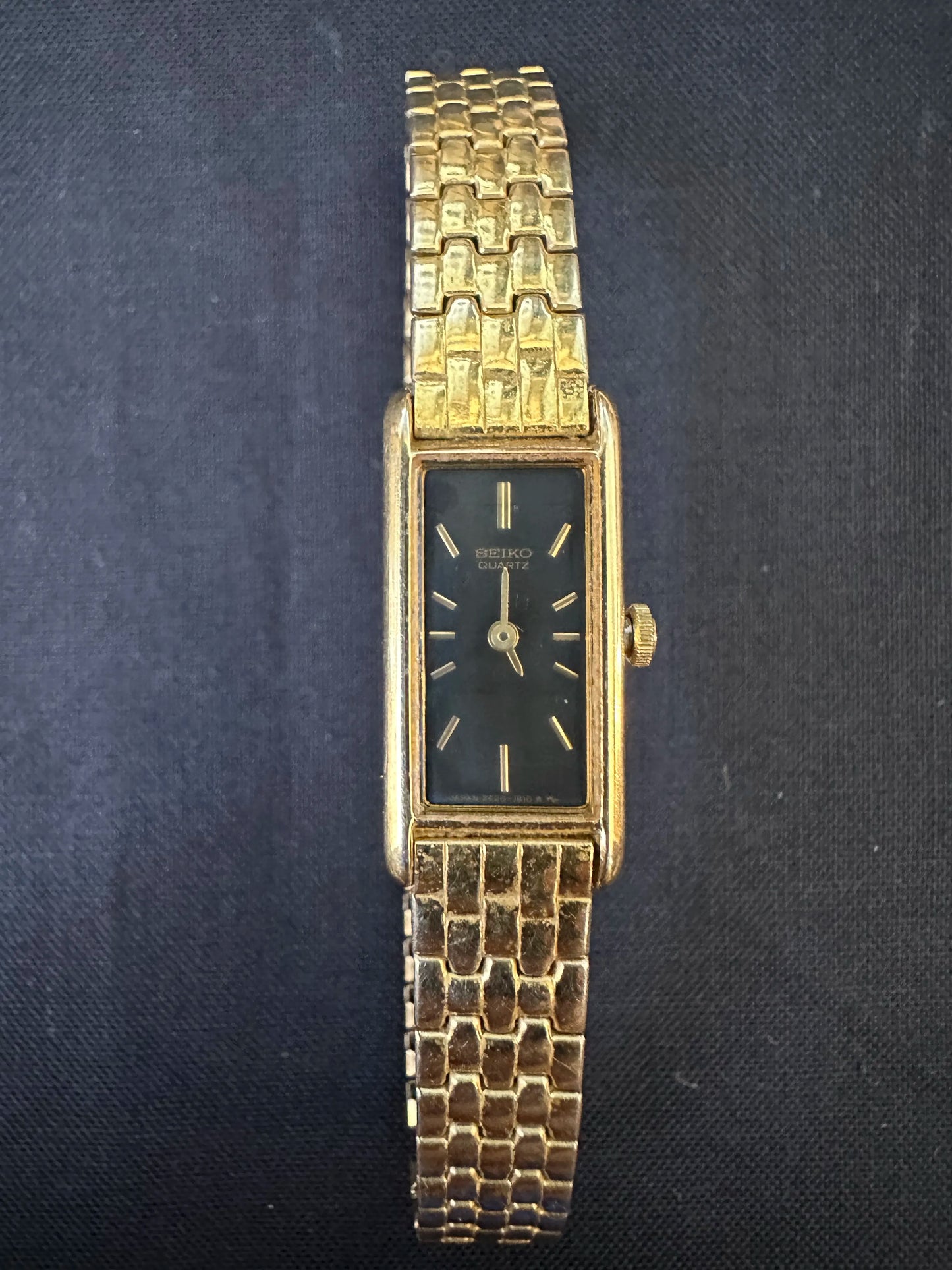 Seiko Women's Vintage Watch 2E20-6429 - Gold color with Black Face