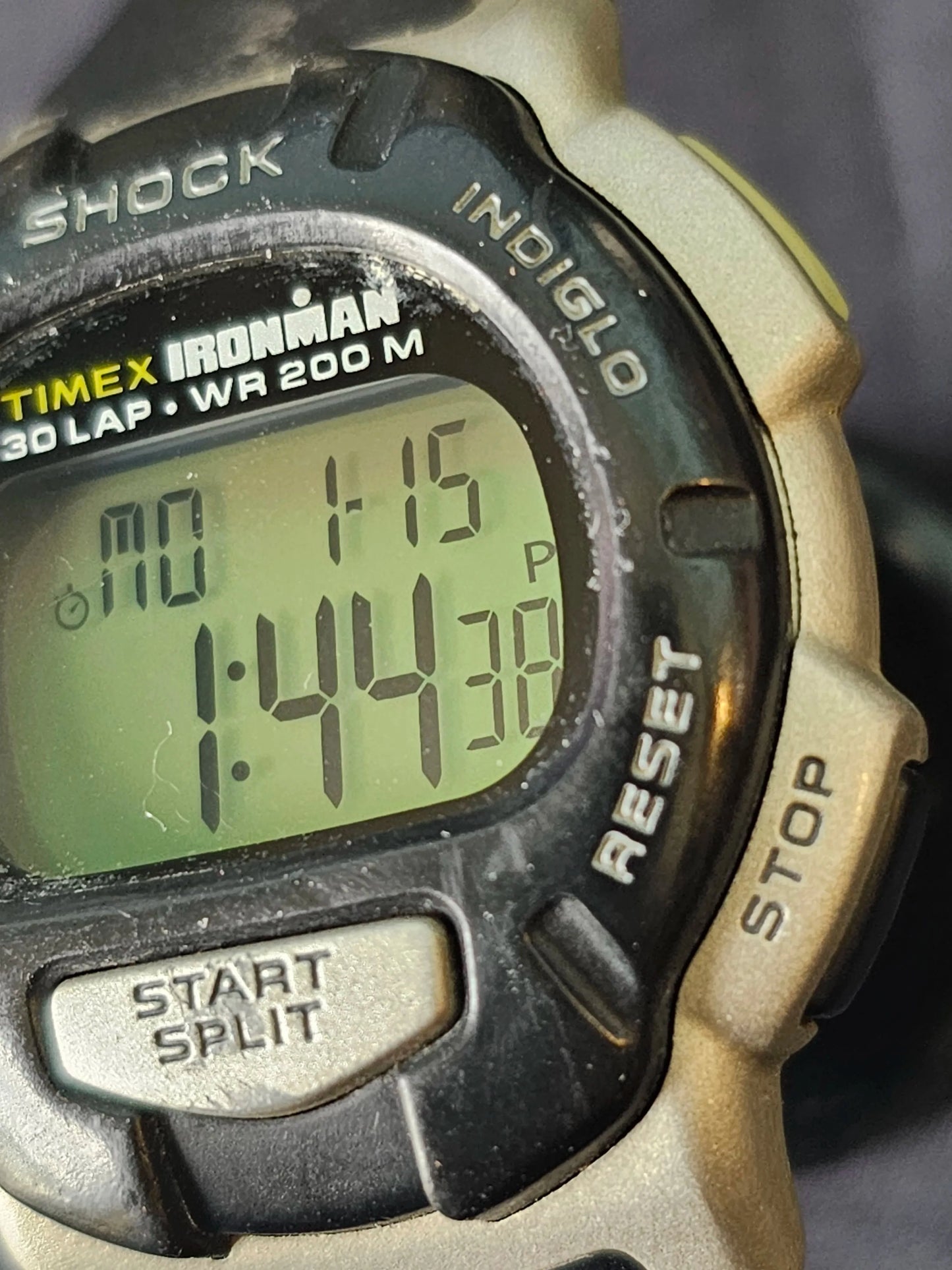 Timex Ironman Triathlon Shock Black Gray 30 Lap 200m WR Watch 854