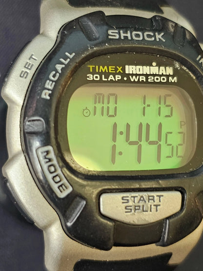Timex Ironman Triathlon Shock Black Gray 30 Lap 200m WR Watch 854