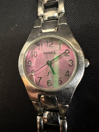 Fossil F2 ES-9201 Silver Pink Ladies Watch