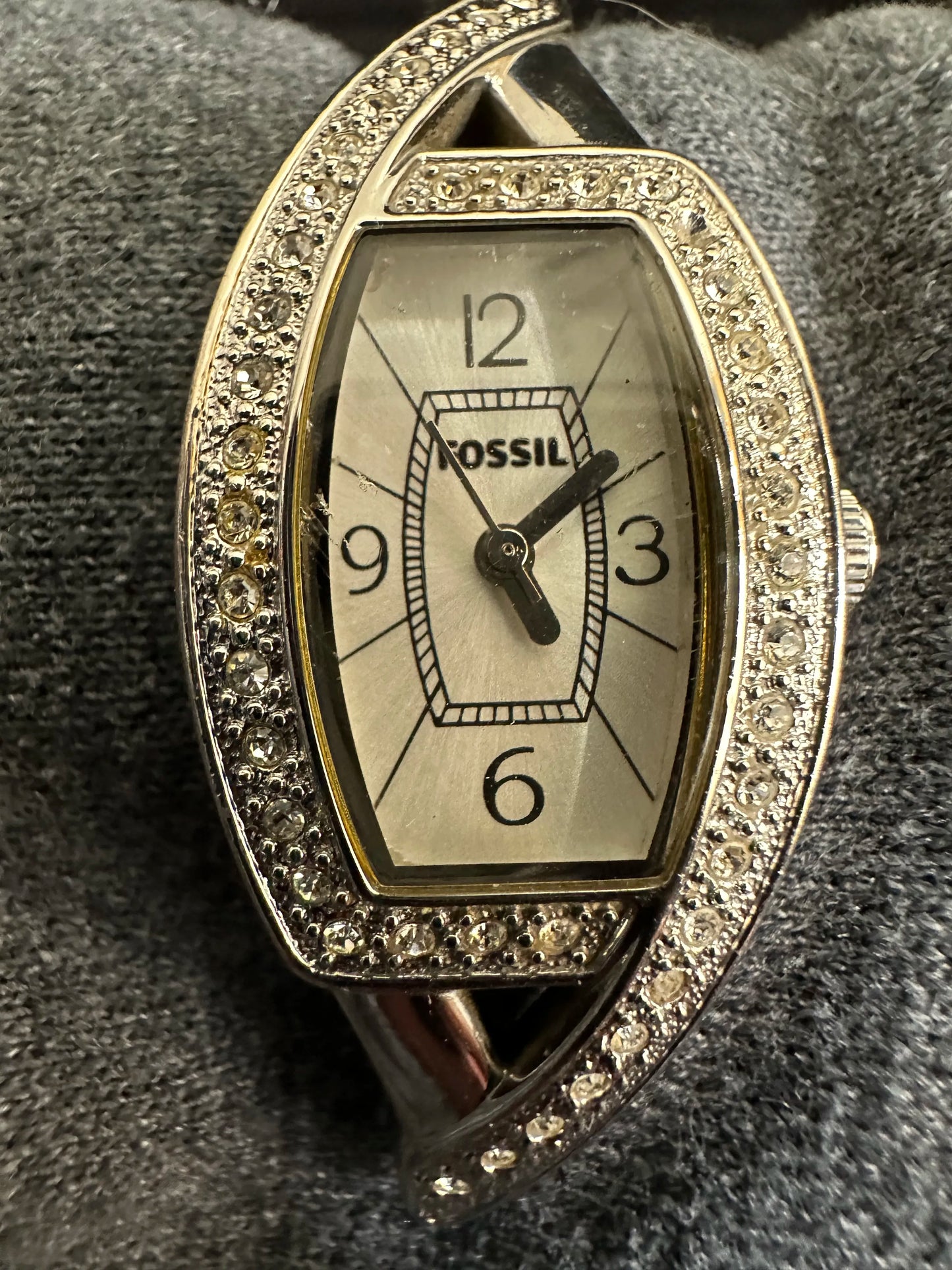 Products Fossil Silver Watch with Rhinestones