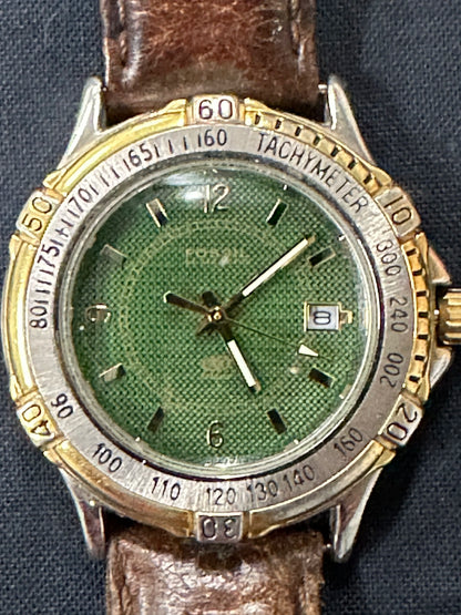 Fossil Blue StarMaster Men's Watch Green Date Dial LU-2530