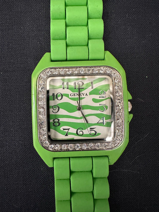 Geneva Watch Green - Rubber Band