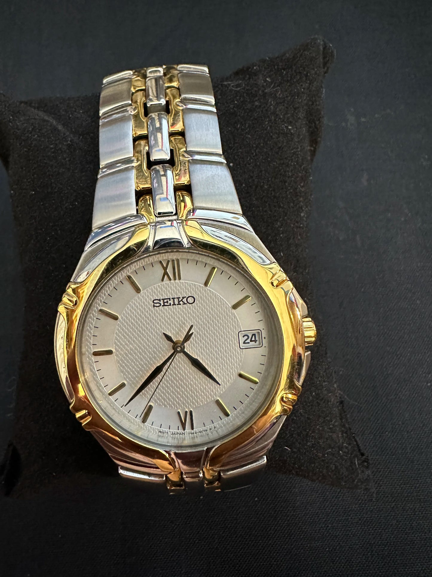 Seiko Quartz Watch 1990’s Men's 36mm GP/SS White Dial - 7N42-6C78 R2
