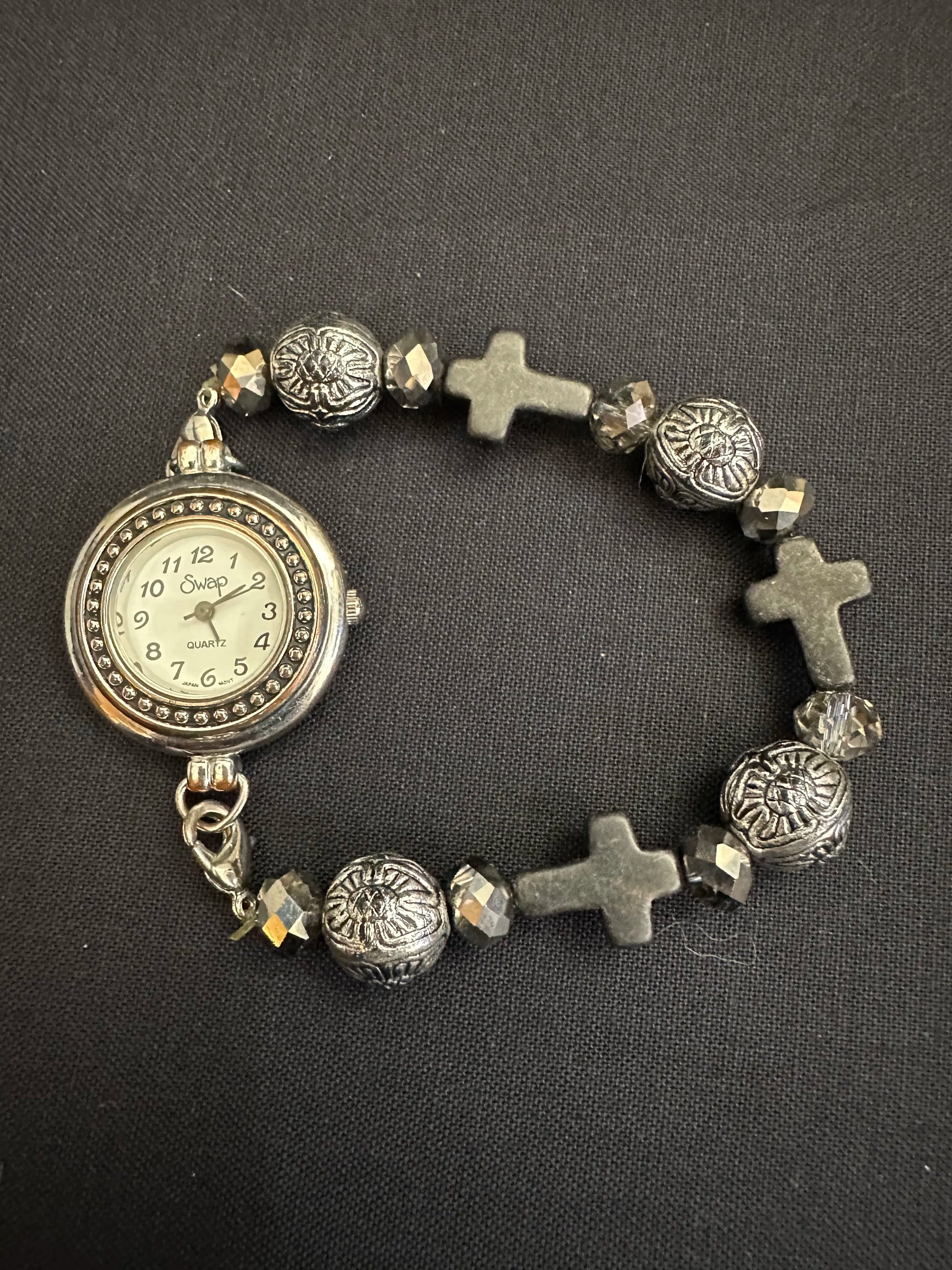 Swap Ladies Watch with beads and crosses