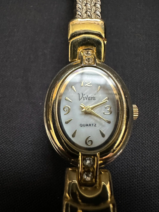 Vivani Ladies Watch Gold with Rhinestone 